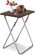 Garden 4 you 25In Portable Folding TV Tray Table on Bed & Sofa,TV Dinner Tray with Sturdy MDF,Portable Table with No Assembly Required （Walnut,1PC）