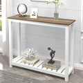 FOLUBAN Farmhouse Sofa Table, Rustic Vintage Console Table for Entryway, Living Room, Hallway, White