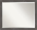 Amanti Art Grey Wall Mirror 25x31 Woodridge Rustic Grey Rectangle Bathroom Mirror for Wall Decor Living Room, Large Rustic Farmhouse Wood Frame, Hangs Horizonally and Vertically, Bathroom Decor
