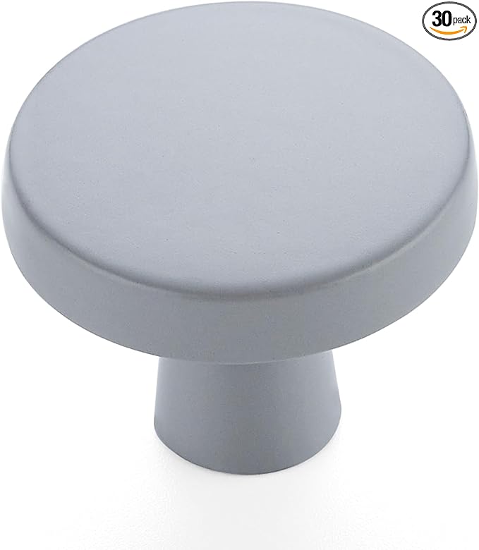 Ravinte 30 Pack Drawer Pulls 1-1/4 Inch Kitchen Cabinet Knobs Solid Round Dresser Drawer Knobs Grey Dresser Knobs Drawer Knobs Simple Cabinet Hardware for Cupboard Drawer Pulls