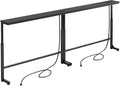 Kitstorack 2-Pack Black Narrow Console Table Behind Couch, Adjustable Height (25"-33") & 2 Power Outlets, Skinny Entryway Sofa Table 5.9" Deep x 79" Long, Split Design for Separate Use