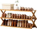 Choclaif Free Standing Shoe Racks for Closet, Shoe Shelf Bamboo Shoe Rack for Bedroom, Entryway Hallway Closet Living Room Organizer(3 Tier)