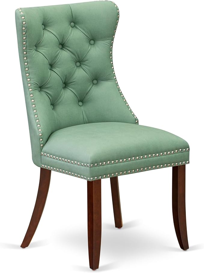 East West Furniture DODA9-MAH-22 9 Piece Dining Set Consists of a Rectangle Kitchen Table with Butterfly Leaf and 8 Polyester Fabric Upholstered Chairs, 42x78 Inch, Mahogany
