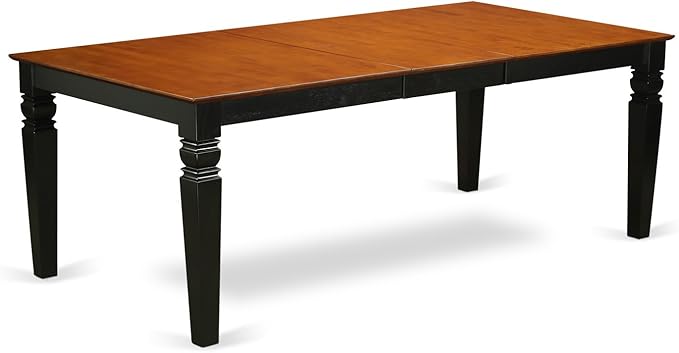 East West Furniture LGPF7-BCH-C 7 Piece Kitchen Table & Chairs Set Consist of a Rectangle Wooden Table with Butterfly Leaf and 6 Linen Fabric Dining Chairs, 42x84 Inch, Black & Cherry