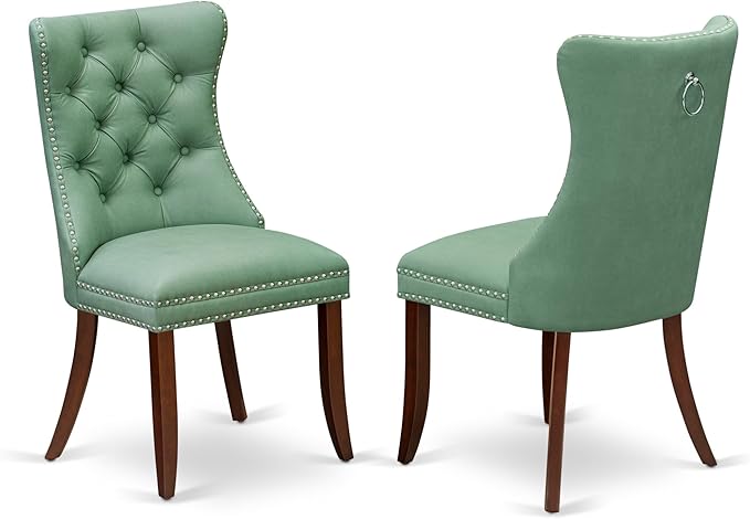 East West Furniture DODA7-MAH-22 7 Piece Dining Set Consists of a Rectangle Wooden Table with Butterfly Leaf and 6 Polyester Fabric Upholstered Chairs, 42x78 Inch, Mahogany