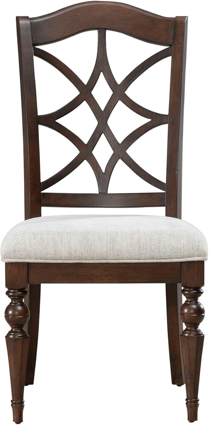 Liberty Furniture Arden Road 5 Piece Dining Trestle Table Set - 4 Splat Back Side Chairs - Satin Cherry