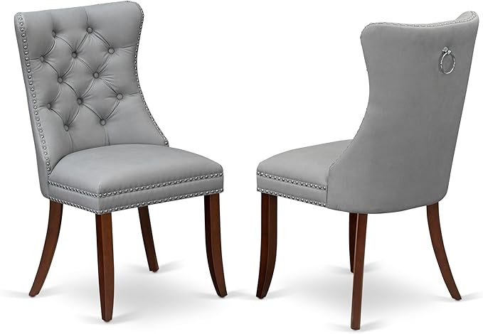 East West Furniture DODA5-MAH-27 5 Piece Dining Room Set Consists of a Rectangle Wooden Table with Butterfly Leaf and 4 Polyester Fabric Upholstered Chairs, 42x78 Inch, Mahogany