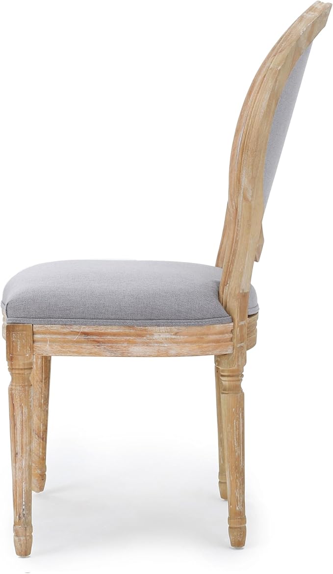 Christopher Knight Home Phinnaeus Fabric Dining Chairs, 2-Pcs Set, Light Grey
