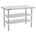 DuraSteel Food Prep Stainless Steel Table - 24 x 60 Inch Commercial Metal Workbench with Adjustable Under Shelf - NSF Certified - for Restaurant, Warehouse, Home, Kitchen, Garage