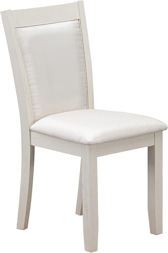 East West Furniture X027MZ001-7 7 Piece Modern Dining Table Set Consist of a Rectangle Wooden Table with X-Legs and 6 Cream Linen Fabric Parson Dining Chairs, 40x72 Inch, Multi-Color