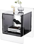Acrylic Nightstand Colorful Bedside Table with Open Storage Shelf,Clear Side Table for Living Room (1, Black)