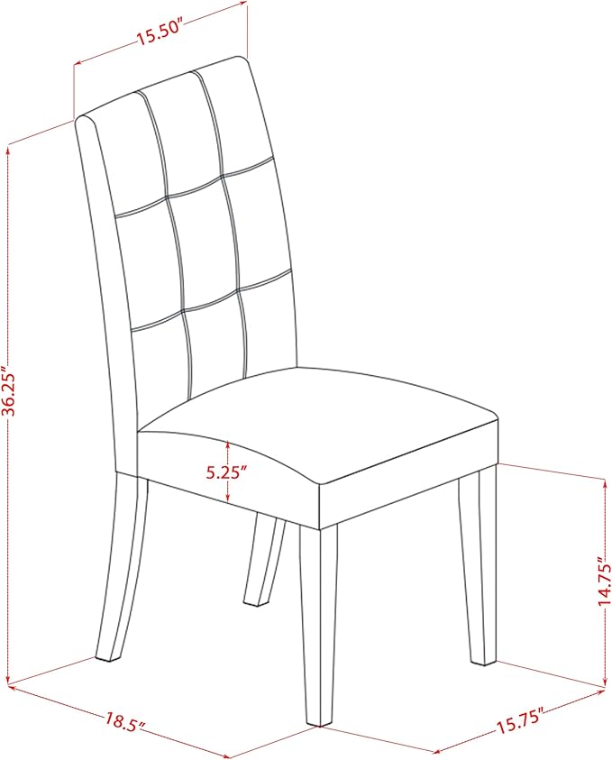 East West Furniture DLAS3-WHI-43 3 Piece Modern Dining Set contain A Wood Dining Table and 2 Willow Green Polyester Fabric Mid Century Chairs, Linen White