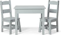 Melissa & Doug Wooden Table & Chairs-Gray Kids Furniture , Grey