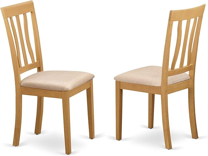East West Furniture VAAN7-OAK-C 7 Piece Kitchen Table Set Consist of an Oval Dining Table with Butterfly Leaf and 6 Linen Fabric Upholstered Dining Chairs, 40x76 Inch, Oak