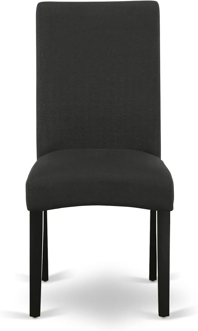 East West Furniture V626DR124-7 7 Piece Dining Set Consist of a Rectangle Dining Room Table with V-Legs and 6 Black Color Linen Fabric Upholstered Chairs, 36x60 Inch, Multi-Color