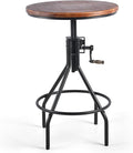 Diwhy Industrial Design Bar Table Height Adjustable with Handle Kitchen Dining Coffee Bistro Pub Table Black