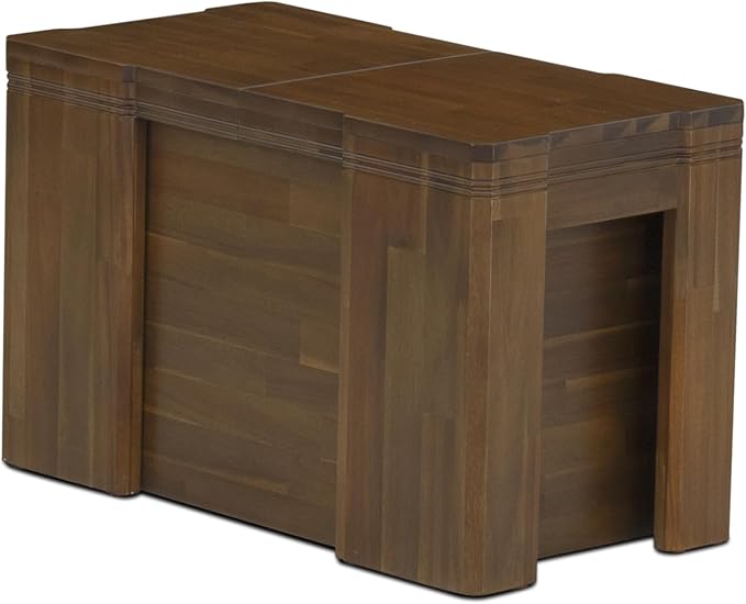 X02DA-2C8-12 6-Pc Dining Set Includes an Extendable Rectangle Kitchen Table, 1 Coffee Table, 2 Polyester Dining Chairs and 2 Modern Benches, 39x120 Inch, Antique Walnut