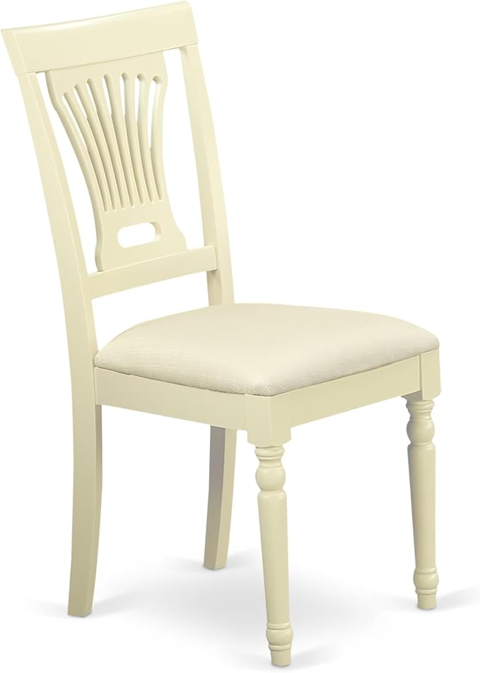 East West Furniture DOPL7-WHI-C 7 Piece Dining Room Table Set Consist of a Rectangle Kitchen Table with Butterfly Leaf and 6 Linen Fabric Upholstered Chairs, 42x78 Inch, Buttermilk & Cherry