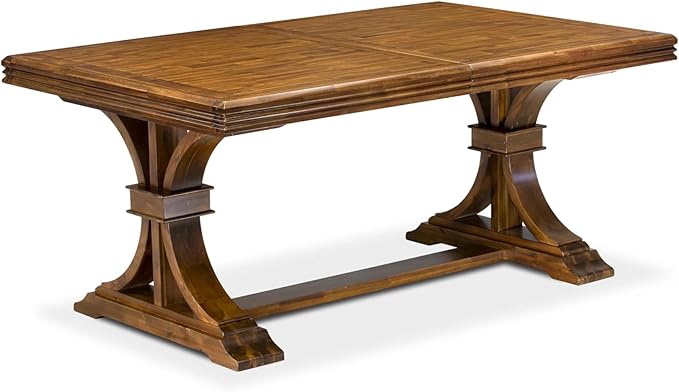 NEDA9-AWA-22 9-Piece Modern Dining Table Set Consists of a Kitchen Table and 8 Willow Green Polyester Dining Chairs with Button Tufted Back, 44x100 Inch, Antique Walnut