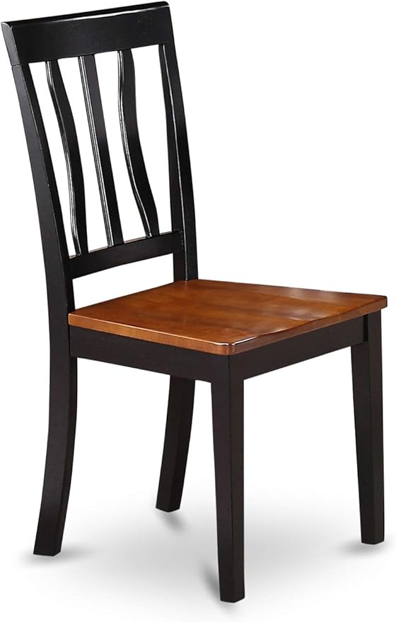 East West Furniture LGAN5-BCH-W 5 Piece Dining Room Table Set Includes a Rectangle Wooden Table with Butterfly Leaf and 4 Kitchen Dining Chairs, 42x84 Inch, Black & Cherry