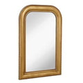 Hamilton Hills 36" x 24" Classic Gold Framed Polished Glass Top Round Corner Mirror - Thick Arched Top Rich Wall Mirror - Vanity for Bathroom Decor, Bedroom, Living Room - Hangs Horizontal or Vertical