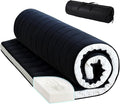 Tiita Japanese Floor Mattress, 4” Thicken Futon Mattress with Storage Bag and 2 Straps, Full Size Sleeping Tatami Mat for Adults，Black