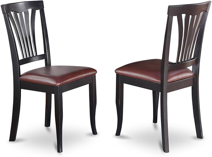 East West Furniture DOAV5-BCH-LC 5 Piece Modern Dining Table Set Includes a Rectangle Wooden Table with Butterfly Leaf and 4 Faux Leather Upholstered Chairs, 42x78 Inch, Black & Cherry