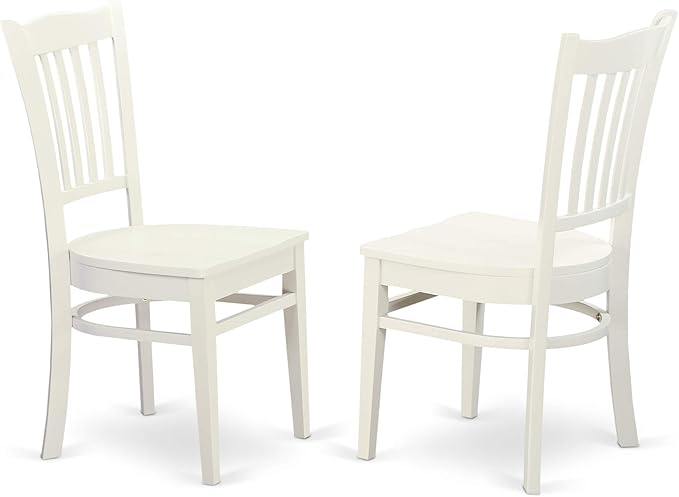 East West Furniture LGGR7-LWH-W 7 Piece Dining Table Set Consist of a Rectangle Dining Room Table with Butterfly Leaf and 6 Wood Seat Chairs, 42x84 Inch, Linen White