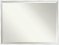 Amanti Art White Bathroom Mirror for Over Sink, 31x41 Breeze Distressed White Rectangle Vanity Mirror, X-Large Country Rustic Wood Frame, Hangs Horizonally and Vertically, Bathroom Wall Decor,