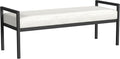 HomePop Modern Metal Bench|Bench for Living Room & Bedroom | Decorative Home Furniture - Cream Boucle