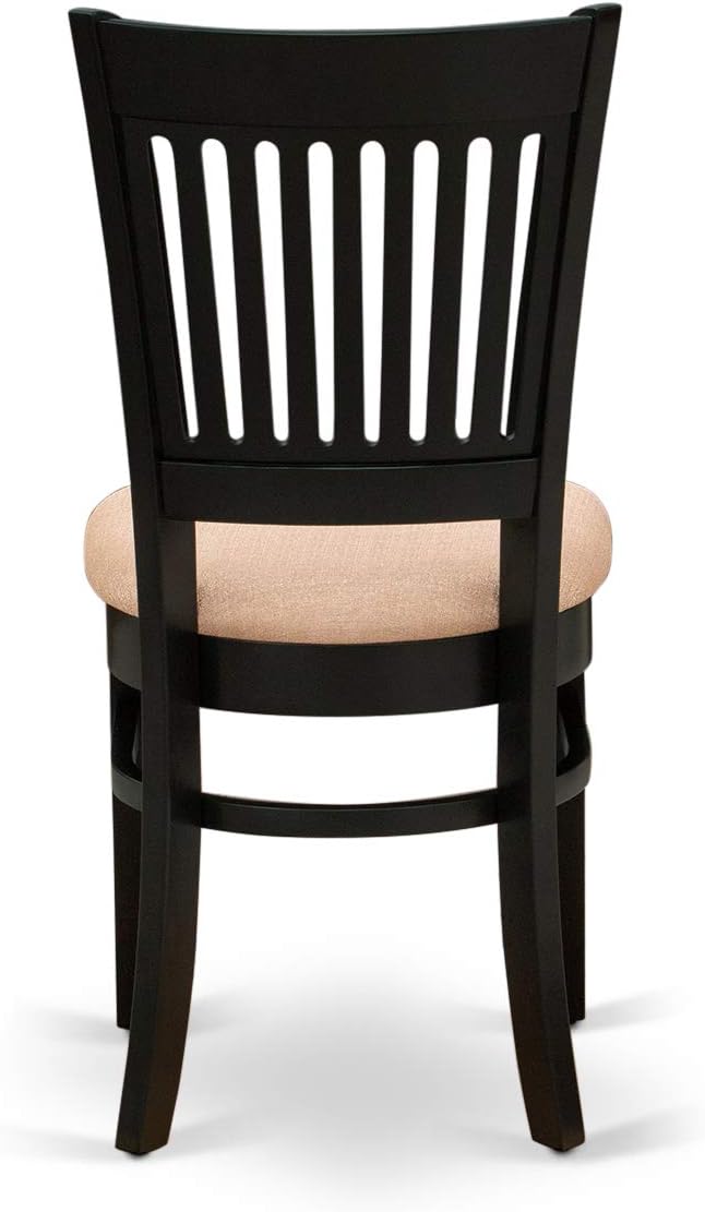 East West Furniture LGVA7-BLK-C 7 Piece Modern Dining Table Set Consist of a Rectangle Wooden Table with Butterfly Leaf and 6 Linen Fabric Kitchen Dining Chairs, 42x84 Inch, Black
