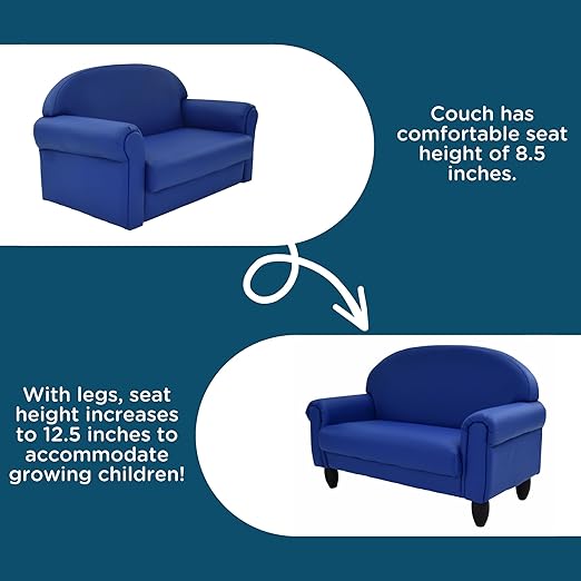 Children's Factory As We Grow Chair and Couch, Blue, CF805-309, Flexible Classroom Seating, Toddler Nursery Décor, Kids Playroom or Daycare Furniture