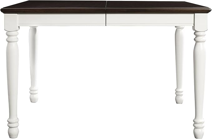 Crosley Furniture Shelby 6-Piece Traditional Dining Table Set for 7 with 4 Chairs and a Wood Bench, Distressed White