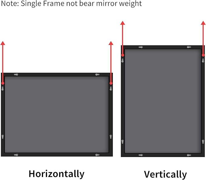Black Bathroom Mirror for Wall, 60x30 Inch Rectangle Mirrors with Metal Frame, Modern Vanity Wall Mirror Decor for Bathroom Living Room, Entryway Hangs Horizontal or Vertical