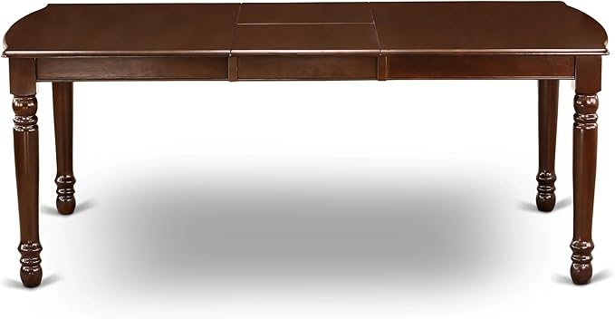 East West Furniture DODA7-MAH-23 7 Piece Kitchen Table Set Includes a Rectangle Dining Table with Butterfly Leaf and 6 Polyester Fabric Upholstered Chairs, 42x78 Inch, Mahogany