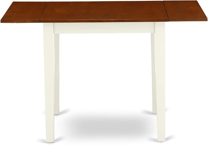 East West Furniture NDAV3-WHI-W 3 Piece Dinette Set for Small Spaces Contains a Rectangle Dining Table with Dropleaf and 2 Dining Room Chairs, 30x48 Inch, Buttermilk & Cherry