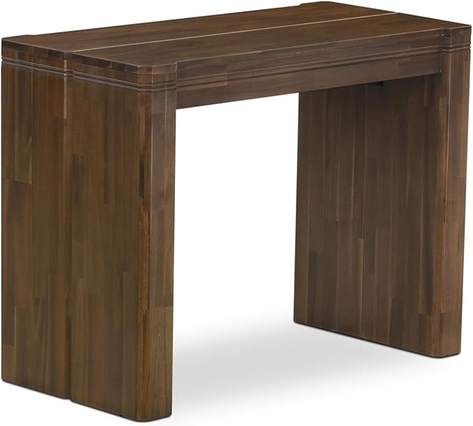 X02DA-2C8-32 6-Pc Dining Table Set includes an Extendable Rectangle Kitchen Table, 1 Coffee Table, 2 Polyester Dining Chairs and 2 Benches, 39x120 Inch, Antique Walnut