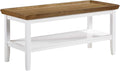 Convenience Concepts Ledgewood Coffee Table 42" - Modern Center Room Accent with Storage Shelf for Transitional, Traditional Living & Family Room, Driftwood/White