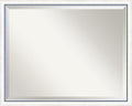 Amanti Art White Bathroom Mirror for Over Sink, 24x30 Morgan White Blue Rectangle Vanity Mirror, Large Modern Contemporary Wood Frame, Hangs Horizonally and Vertically, Bathroom Wall Decor, Beveled