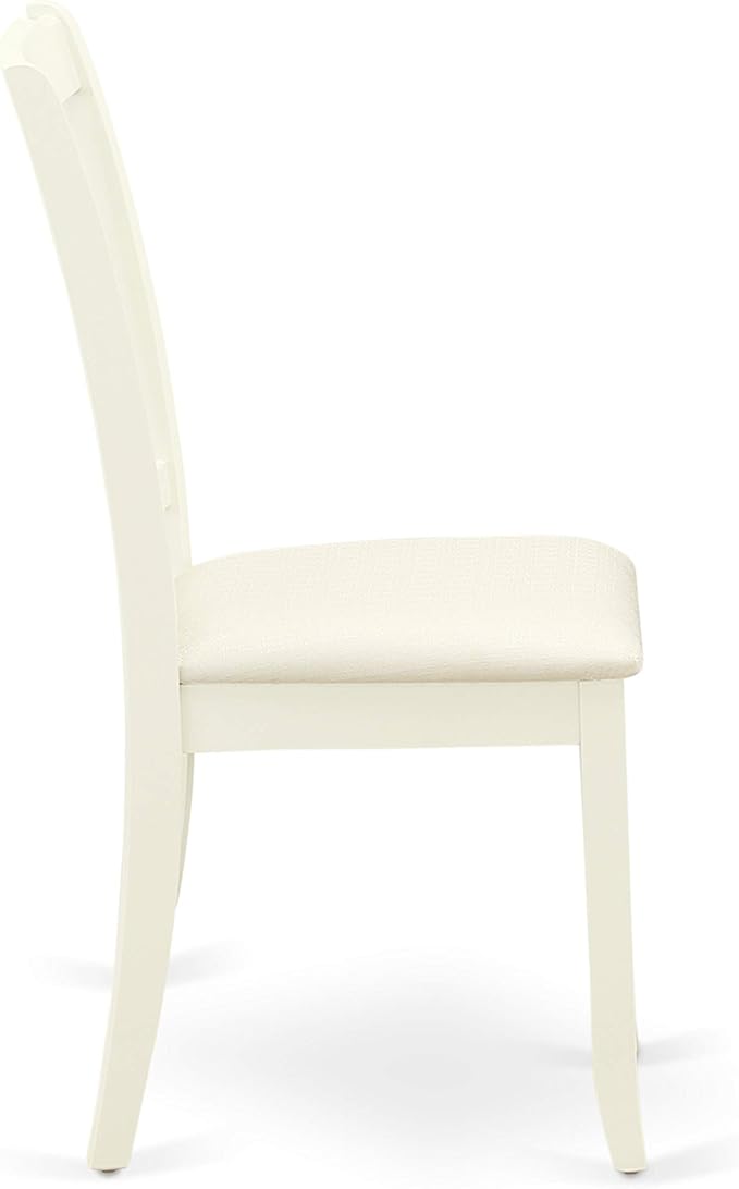 East West Furniture LGDA7-LWH-C 7 Piece Modern Dining Table Set Consist of a Rectangle Wooden Table with Butterfly Leaf and 6 Linen Fabric Dining Room Chairs, 42x84 Inch, Linen White