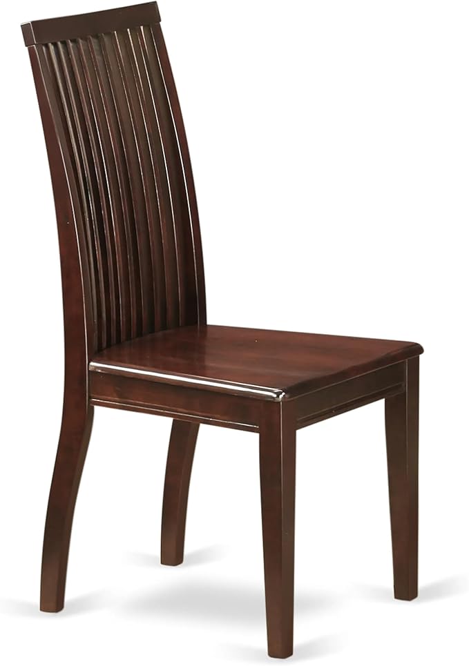 East West Furniture AMIP3-MAH-W 3 Piece Dining Table Set for Small Spaces Contains a Round Kitchen Table with Pedestal and 2 Kitchen Dining Chairs, 36x36 Inch, Mahogany