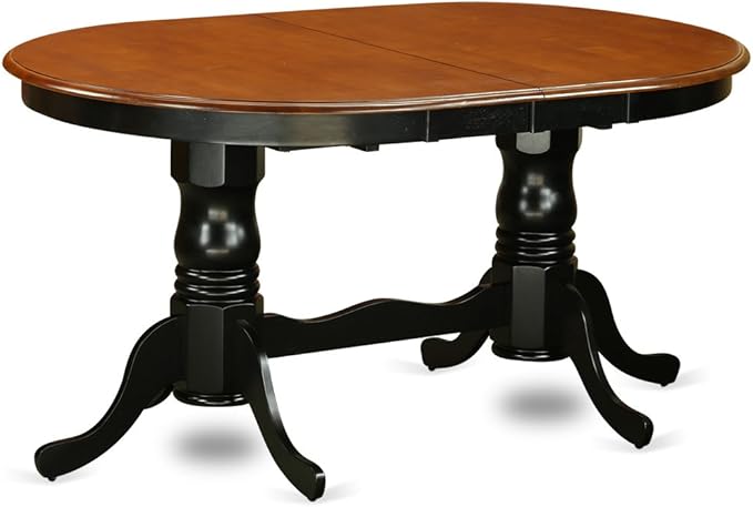 East West Furniture PLAV5-BCH-W 5 Piece Dining Room Furniture Set Includes an Oval Kitchen Table with Butterfly Leaf and 4 Dining Chairs, 42x78 Inch, Black & Cherry