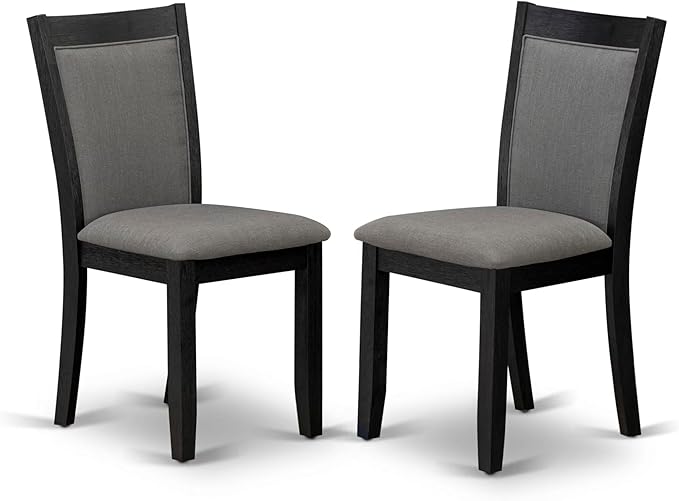 East West Furniture X627MZ650-6 6 Piece Dining Table Set Contains a Rectangle Kitchen Table and 4 Dark Gotham Grey Linen Fabric Parson Chairs with a Bench, 40x72 Inch, Multi-Color