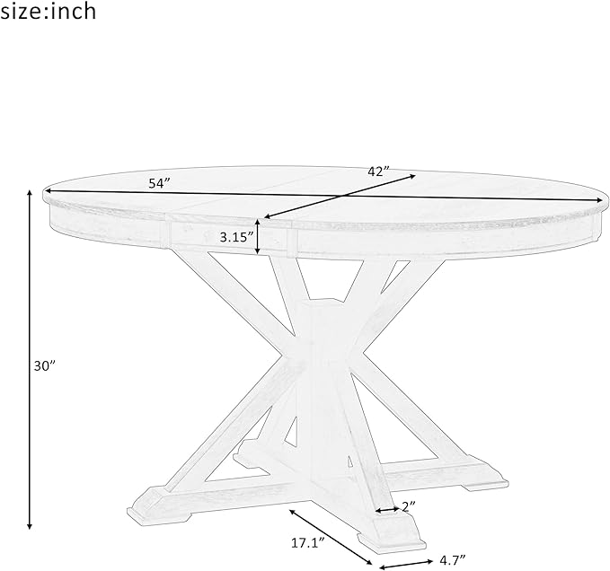 Need 42 Inch Round Dining Table Extendable to 54 Inch with 12" Leaf, Retro Expandable Kitchen Table for Dining Room & Living Room, Solid Wood (Natural Wood Wash)