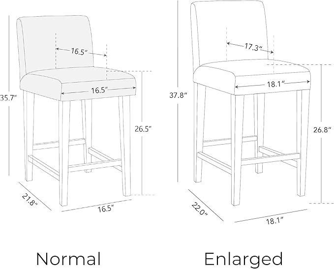 CHITA Counter Height Bar Stools Set of 3, 27" H Seat Height Upholstered Barstools, PU Leather in Creamy Grey