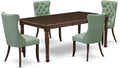 East West Furniture DODA5-MAH-22 5 Piece Kitchen Set Consists of a Rectangle Dining Table with Butterfly Leaf and 4 Polyester Fabric Upholstered Chairs, 42x78 Inch, Mahogany