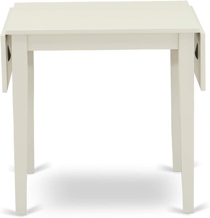 East West Furniture NDVA3-LWH-C 3 Piece Kitchen Table & Chairs Set Contains a Rectangle Dining Room Table with Dropleaf and 2 Linen Fabric Upholstered Chairs, 30x48 Inch, Linen White