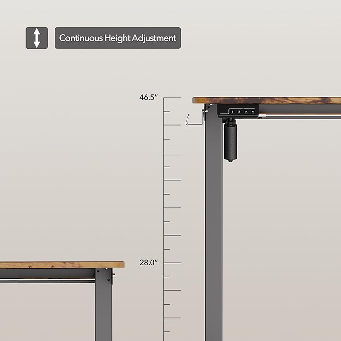 Electric Standing Desk Adjustable Height, 40x24 Inches Sit Stand up Desktop for Home Office, Ergonomic Rising Computer Table with Memory Preset, Rustic Brown