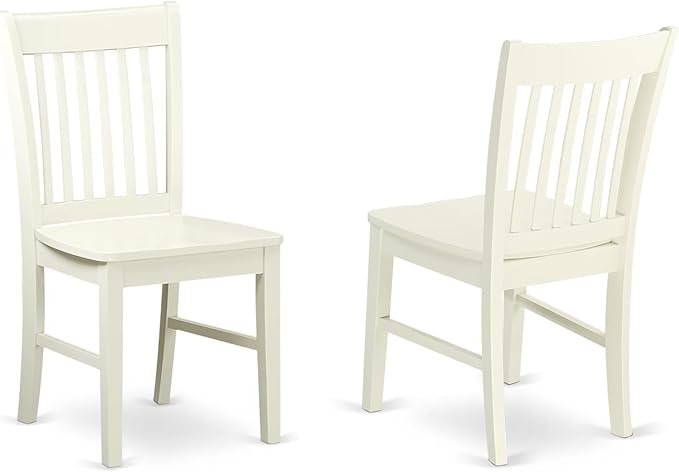 East West Furniture DONO5-LWH-W 5 Piece Dining Set Includes a Rectangle Dining Room Table with Butterfly Leaf and 4 Wood Seat Chairs, 42x78 Inch, Linen White