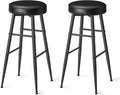 VASAGLE EKHO Collection - Bar Stools Set of 2, Bar Height Bar Stools, Kitchen Counter Stools, Mid-Century Modern Backless Counter Stools, 30-Inch Tall, Kitchen Island Home Bar, Ink Black